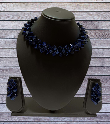 UTTARAI Alloy Gold-plated Blue Jewellery Set(Pack of 1)