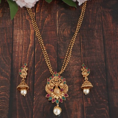 MANSIYAORANGE Copper Gold-plated Multicolor Jewellery Set(Pack of 4)