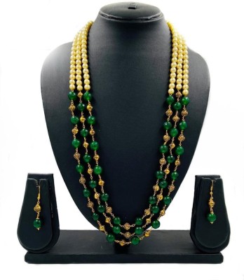 Sivori Stone, Alloy Gold-plated Green, Gold Jewellery Set(Pack of 1)