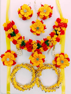 Lovelock Fabric Red, Yellow Jewellery Set(Pack of 6)