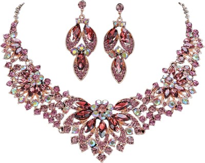 Gehney joy of jewels Alloy Silver Pink Jewellery Set(Pack of 3)