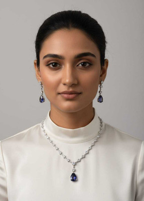 NAAZ Alloy White, Purple, Green Jewellery Set(Pack of 1)