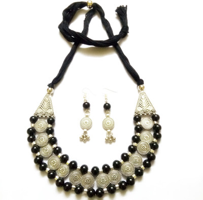 Rupkutir Oxidised Silver, Dori Silver, Black Jewellery Set(Pack of 1)