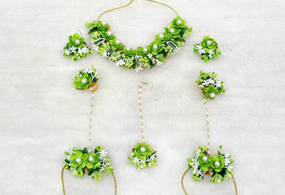 kalp creations Fabric Green Jewellery Set(Pack of 1)