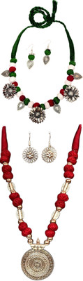 HOUSE OFF COMMON Oxidised Silver Multicolor, Multicolor Jewellery Set(Pack of 2)