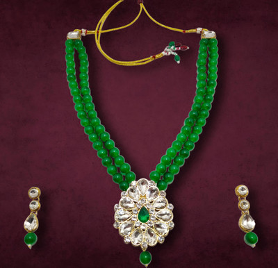 RAUNAK CREATION Alloy Gold-plated Green Jewellery Set(Pack of 1)