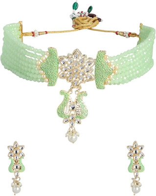 ANOUK Brass Gold-plated Green Jewellery Set(Pack of 3)