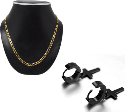 MAATRCHAAYA Brass, Alloy, Stainless Steel Titanium, Gold-plated Gold, Black Jewellery Set(Pack of 2)