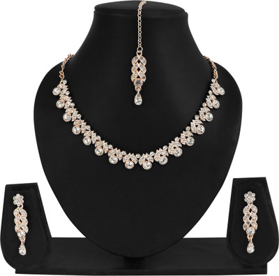Rhymee Alloy Rhodium White Jewellery Set(Pack of 1)