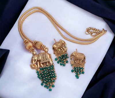 Joyful Alloy Green Jewellery Set(Pack of 2)
