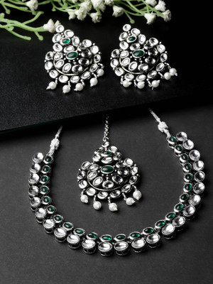 Adiva Alloy Silver Silver Jewellery Set(Pack of 3)