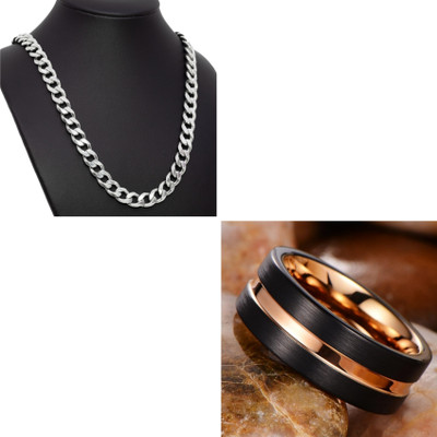 MAATRCHAAYA Stainless Steel Gold-plated, Copper, Sterling Silver Silver, Rose Gold Jewellery Set(Pack of 2)