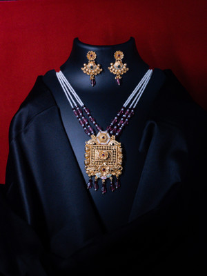 LAVANYA LUXURY Alloy Gold-plated Multicolor Jewellery Set(Pack of 3)