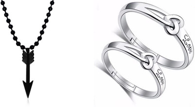 ruby collection Alloy Black, Silver Jewellery Set(Pack of 2)