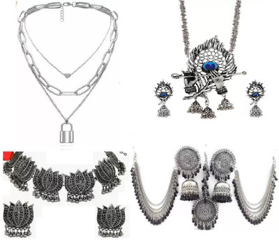 COSMO DUST JEWELLERY WITH DEVICE Oxidised Silver Silver Silver Jewellery Set(Pack of 1)