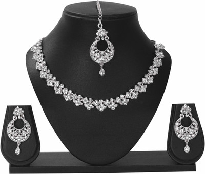 TRISHOOLIN ARTS Alloy Rhodium Silver Jewellery Set(Pack of 1)