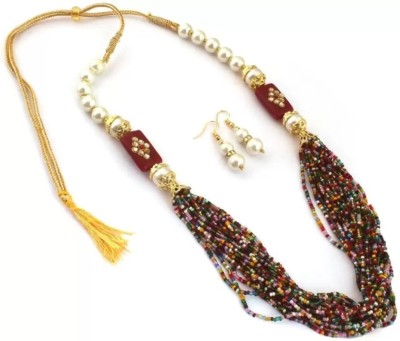 Jewar Mandi Brass Gold-plated Multicolor Jewellery Set(Pack of 1)