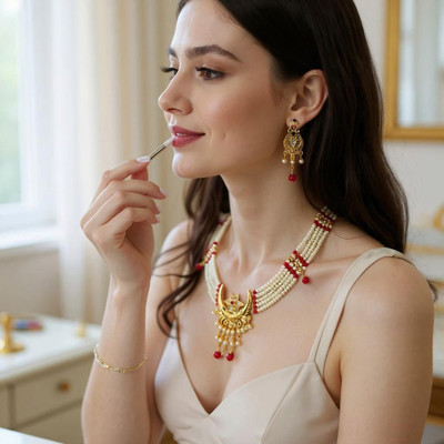 Dado sutho Alloy Gold-plated Red Jewellery Set(Pack of 1)