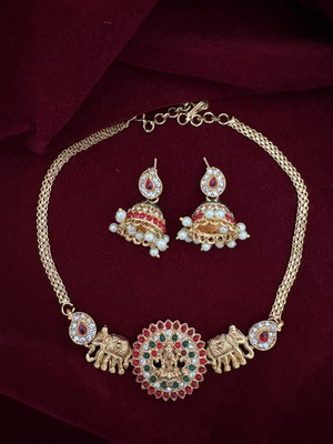 YIMBLI Brass Gold-plated Gold Jewellery Set(Pack of 1)