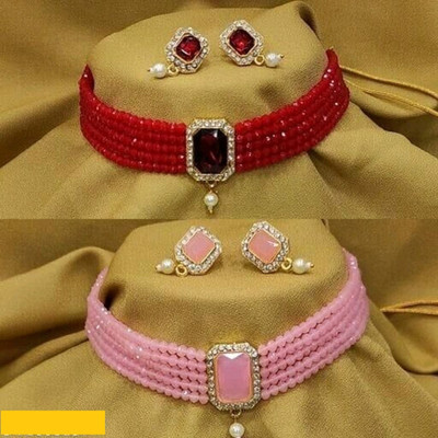Ruhi Alloy Gold-plated Multicolor Jewellery Set(Pack of 1)