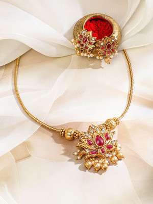 RUBANS Brass Gold-plated Gold Jewellery Set(Pack of 1)