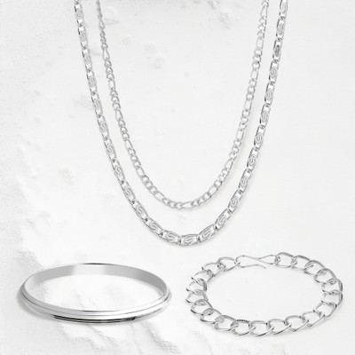 GoldNera Metal, Steel Silver Silver Jewellery Set(Pack of 2)