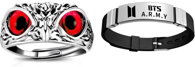 NEXT CREATION Stainless Steel Silver, Red Jewellery Set(Pack of 2)