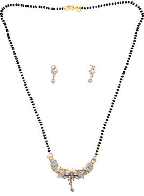 BELLACRAZE Brass Gold-plated Black, Gold, White Jewellery Set(Pack of 1)