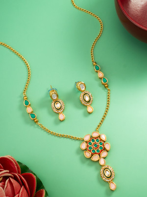 Vermont Brass Gold-plated Multicolor Jewellery Set(Pack of 2)