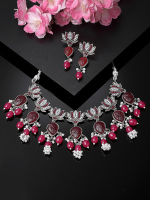 Adiva Alloy Silver Silver Jewellery Set(Pack of 2)