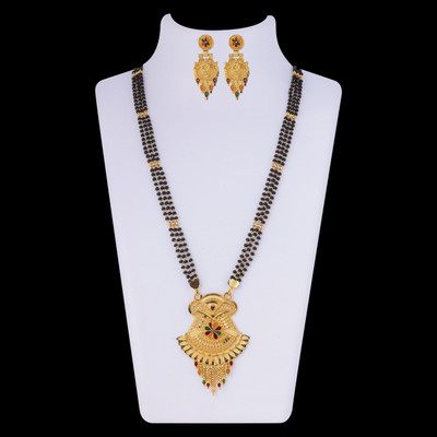 house of common Brass Gold-plated Gold, Black Jewellery Set(Pack of 1)