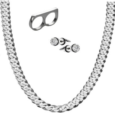 Vipunj Stainless Steel Silver Silver Jewellery Set(Pack of 3)