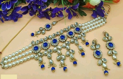 catalyst venture Alloy Gold-plated Blue, White Jewellery Set(Pack of 1)