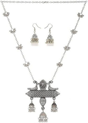 Ruhi Alloy Sterling Silver Silver Jewellery Set(Pack of 1)