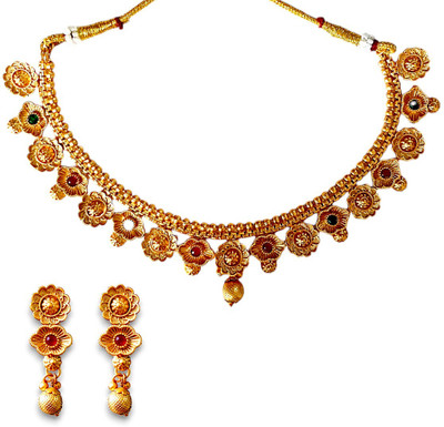 ACCESSHER Brass Gold-plated Gold Jewellery Set(Pack of 1)