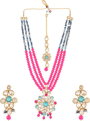 CATALYST Alloy Gold-plated Pink, Blue Jewellery Set(Pack of 1)