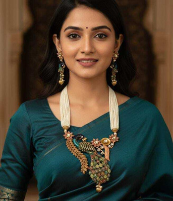 URVSSTORE Brass Gold-plated Multicolor Jewellery Set(Pack of 3)