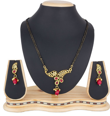 AADITA Alloy Gold-plated Black, Gold Jewellery Set(Pack of 1)
