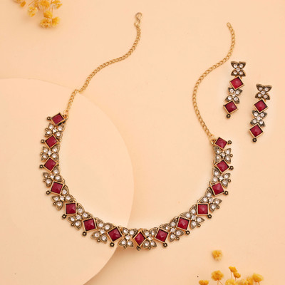 Alasca Brass Gold-plated Multicolor Jewellery Set(Pack of 1)