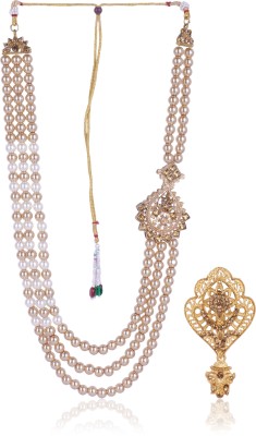 jiyanshi fashion Glass Gold-plated White, Gold Jewellery Set(Pack of 1)