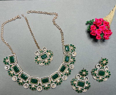 VATSALYA creation Alloy Gold-plated Green Jewellery Set(Pack of 1)