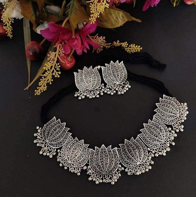 Dzinetrendz Oxidised Silver Silver Silver Jewellery Set(Pack of 1)