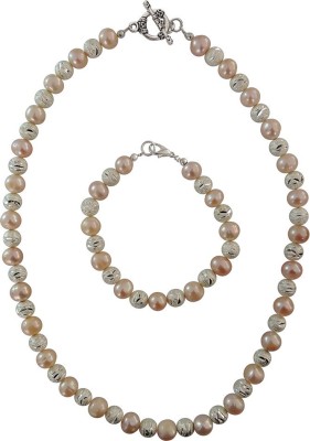 Pearlz Ocean Alloy Orange, Silver Jewellery Set(Pack of 1)