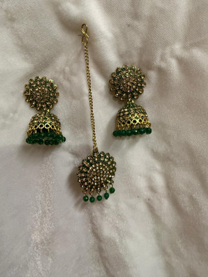 Nitish collectionn Alloy Gold-plated Green Jewellery Set(Pack of 1)