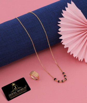 Bright STYLE Metal, Alloy Gold-plated Gold, Black Jewellery Set(Pack of 1)