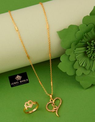 Jewel WORLD Brass, Alloy Gold-plated Gold, Multicolor Jewellery Set(Pack of 2)