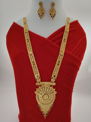 DENISHA Brass Gold-plated Gold Jewellery Set(Pack of 1)