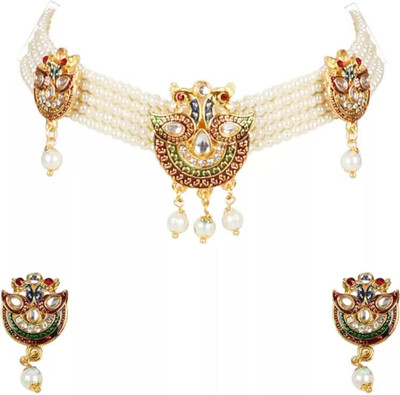 Bhagya Lakshmi Alloy Gold-plated Multicolor Jewellery Set(Pack of 1)
