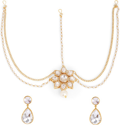 Oomph Alloy Gold-plated White, Gold Jewellery Set(Pack of 2)