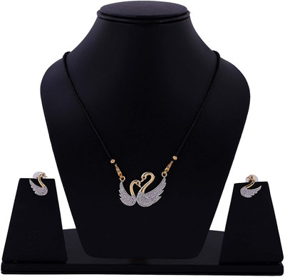 SHIVANYA Alloy Gold-plated Black, Silver Jewellery Set(Pack of 1)